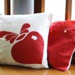 Modern Cushion - Natural And Red Cushion Cover,..