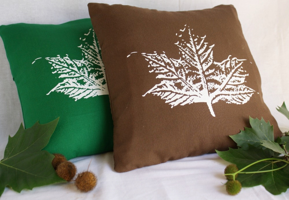 Cushion Covers Autumn Leaves Design Screen Printed on Luulla