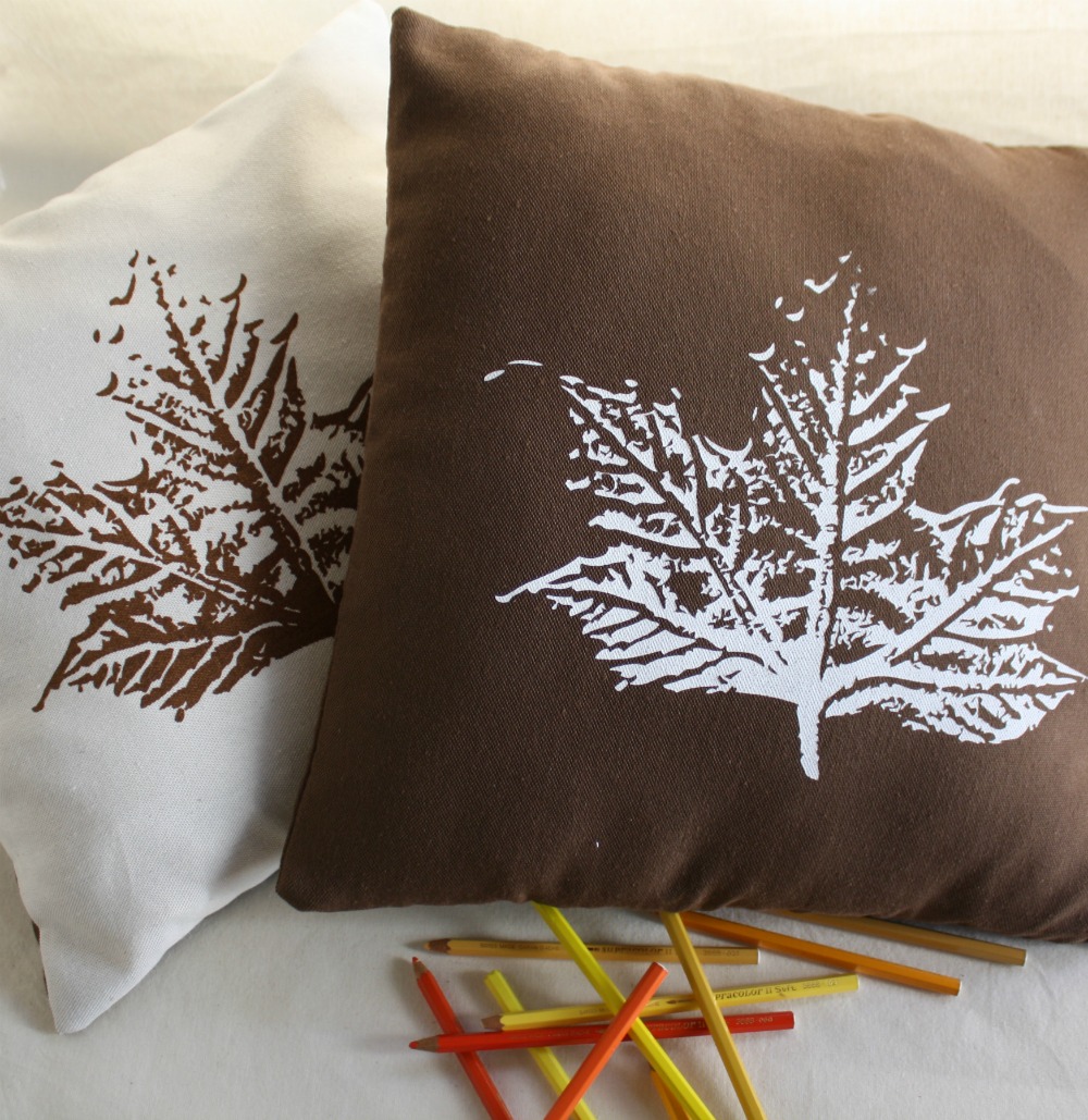 Cushion Covers Autumn Leaves Design Screen Printed on Luulla